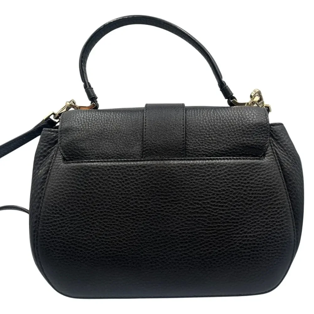 Kate Spade Satchel Crossbody Bag Carlyle Street Justina Pebbled Leather Black